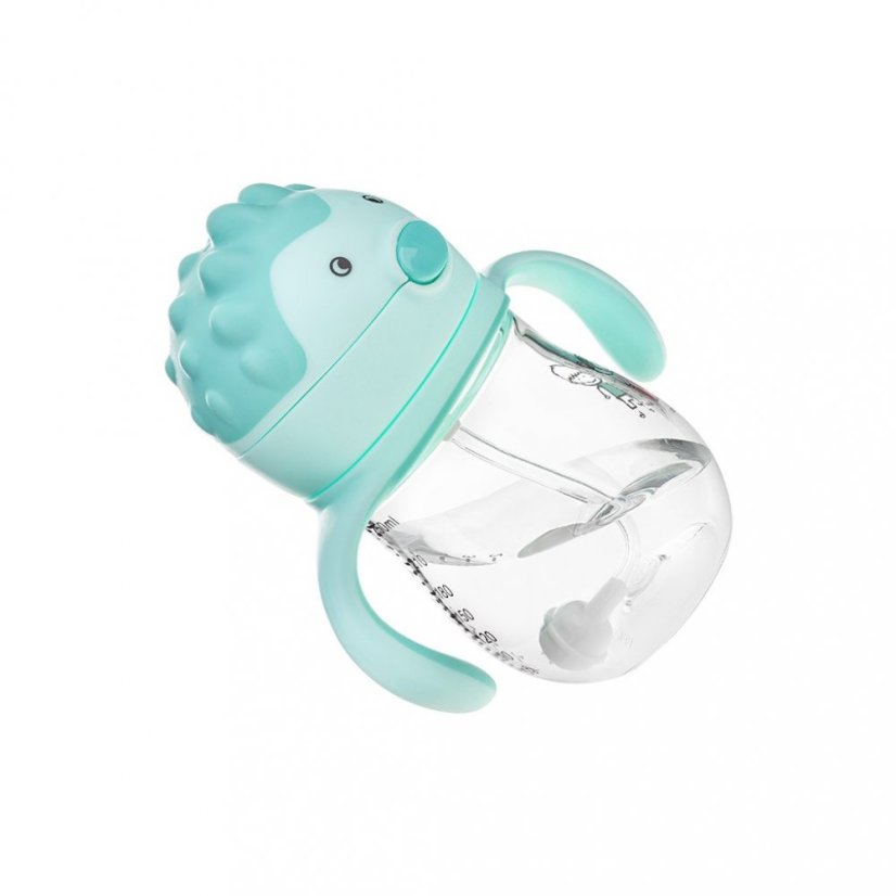 Detský eshop - Kúzelná fľaška so slamkou a závažím 250 ml mint