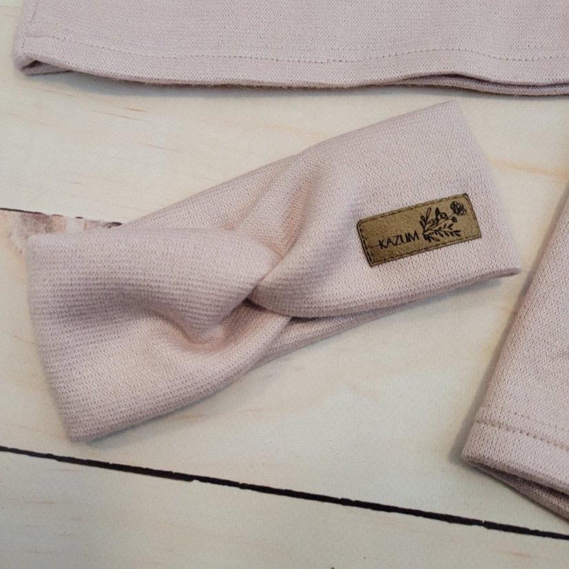 3-dielny oversize komplet: mikina + legíny so sukničkou + čelenka (74-86) Pink Glow, od značky Z&Z - Veľkosť: 80 (9-12m)