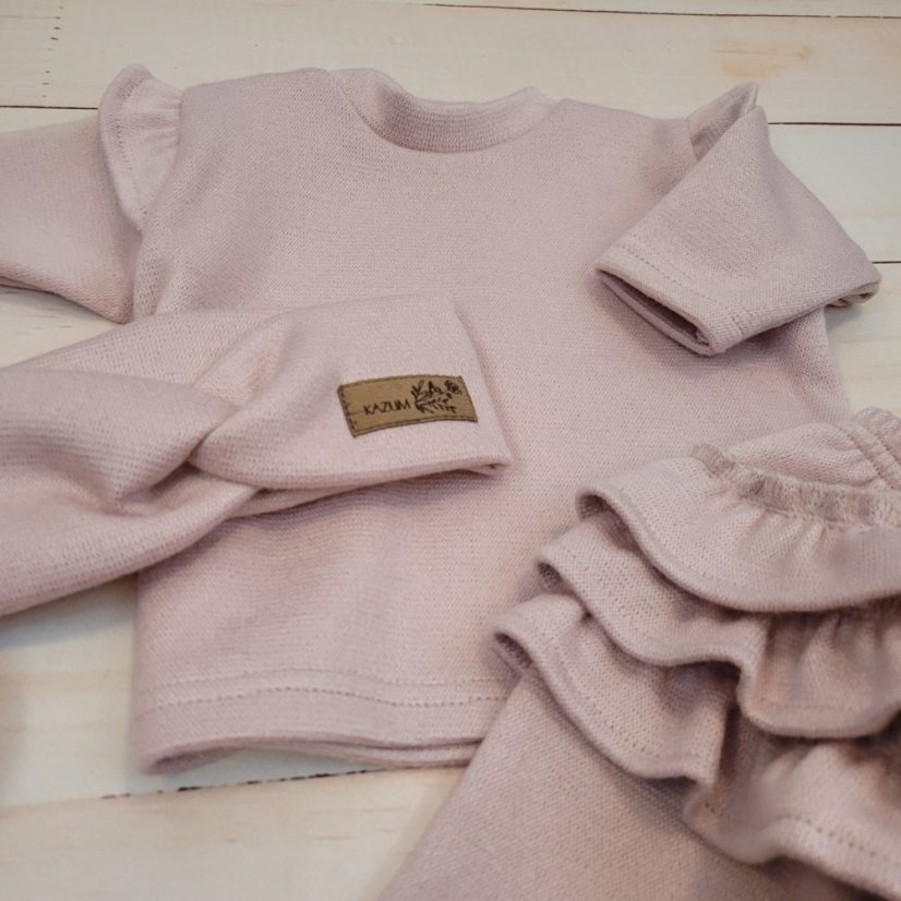 3-dielny oversize komplet: mikina + legíny so sukničkou + čelenka (74-86) Pink Glow, od značky Z&Z - Veľkosť: 80 (9-12m)