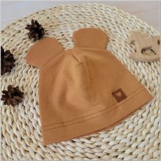 Detská bavlnená čiapka s uškami (56/62) škoricová od značky Z&Z