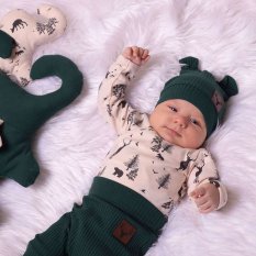 Detský eshop: Dojčenská bavlnená čiapočka Nicol Bambi zelená