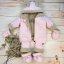 Zimná prešívaná detská kombinéza s kožúškom a kapucňou + rukavičky + topánočky, z&z - ružová