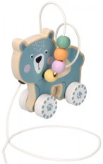 Detský eshop: Edukačná drevená hračka ťahacia s labyrintom - medvedík, adam toys