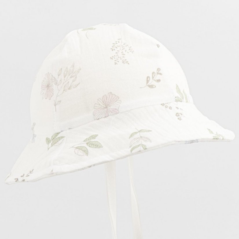 Dojčenský mušelínový klobúčik ZOE od značky NEW BABY - Veľkosť: 74 (6-9m)