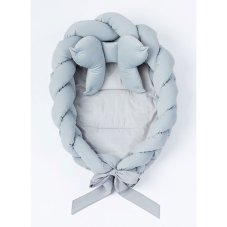Detský eshop - Pletené hniezdočko pre bábätko Velvet grey Detský eshop - Pletené hniezdočko pre bábätko Velvet grey