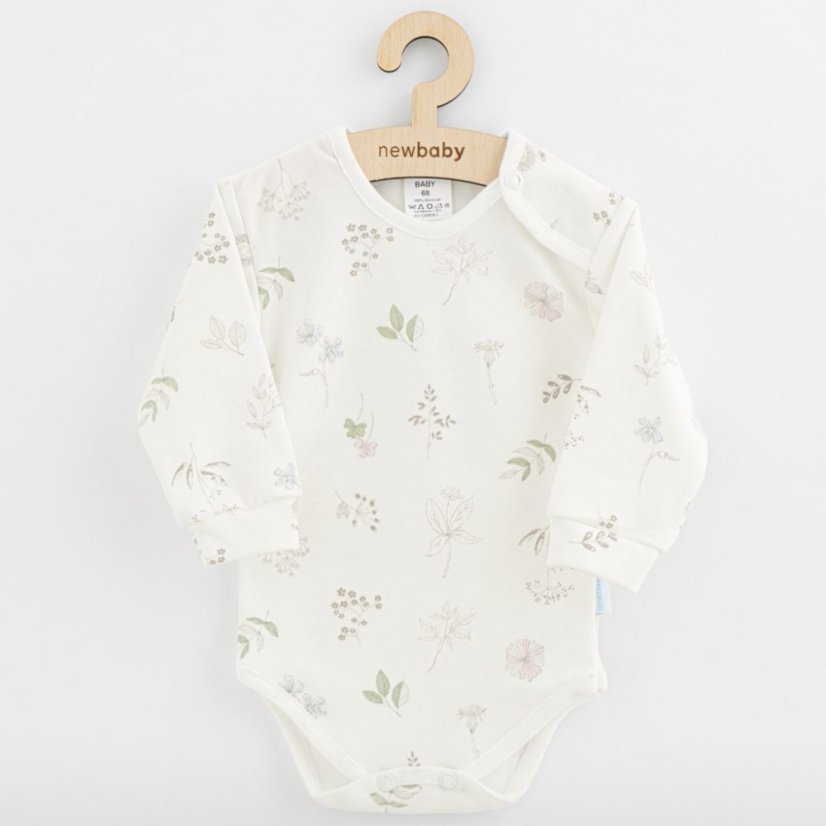 Dojčenské bavlnené body s dlhým rukávom ZOE, od značky NEW BABY - Veľkosť: 74 (6-9m)