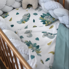 2-dielne detské bavlnené obliečky do postieľky TROPICAL KOALA, zelená/biela, 120x90 cm, od značky Baby Nellys