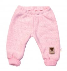 Detský eshop: Pletené dojčenské nohavice hand made baby nellys, ružové