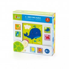 Drevené puzzle kocky pre najmenších Viga Veľryba