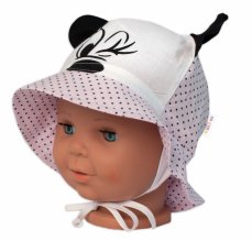 Letný klobúčik Baby Nellys Minnie na zaväzovanie, ružový