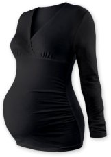 Detský eshop: Tehotenské tričko / tunika s dlhým rukávom- čierne, značka Jožánek