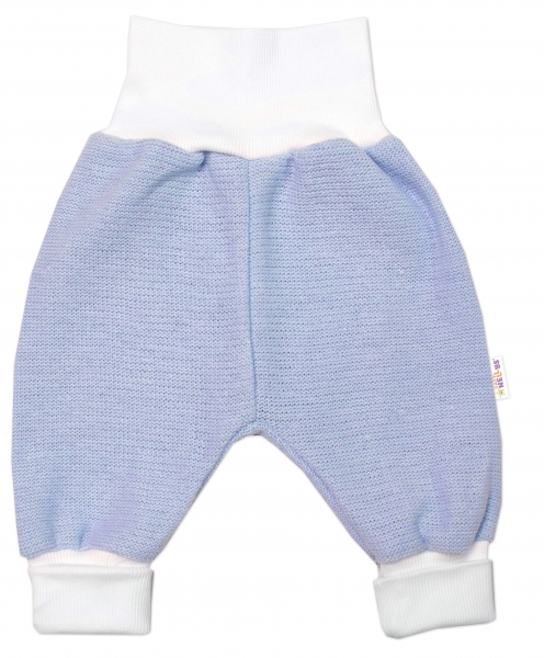 Detský eshop: 3-dielna súprava hand made, pletený kabátik, nohavice a topánočky, modrá, značka Baby Nellys