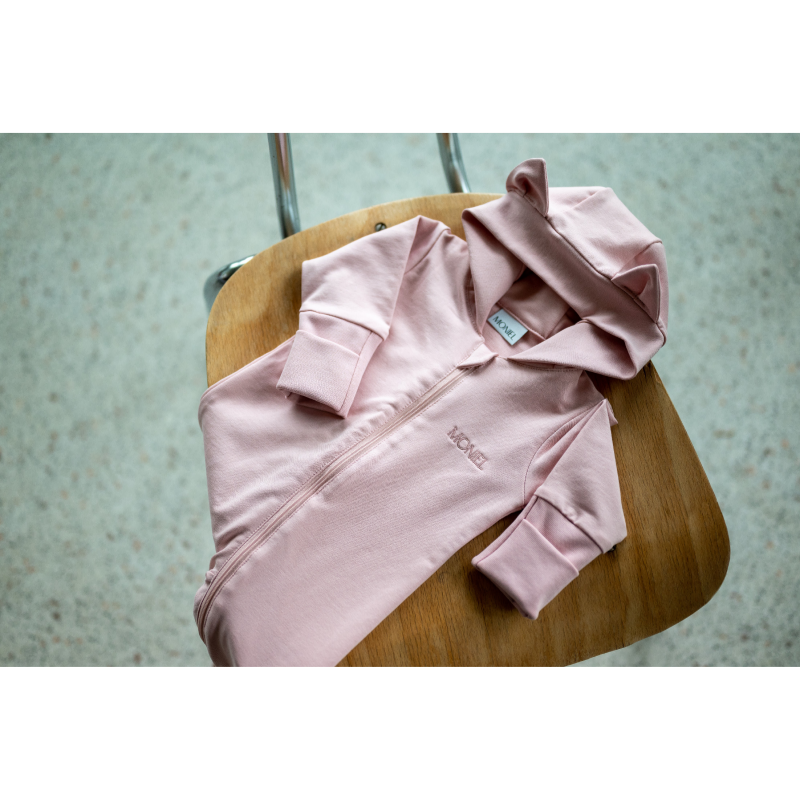 Detská rastúca tepláková súprava, Cat, BASIC Powder Pink, púdrová ružová, od značky Moniel - Veľkosť: 68 (3-6m) MON
