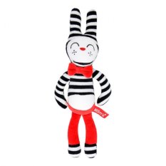 Detský eshop: Plyšová hračka v kontrastných farbách králiček - červený