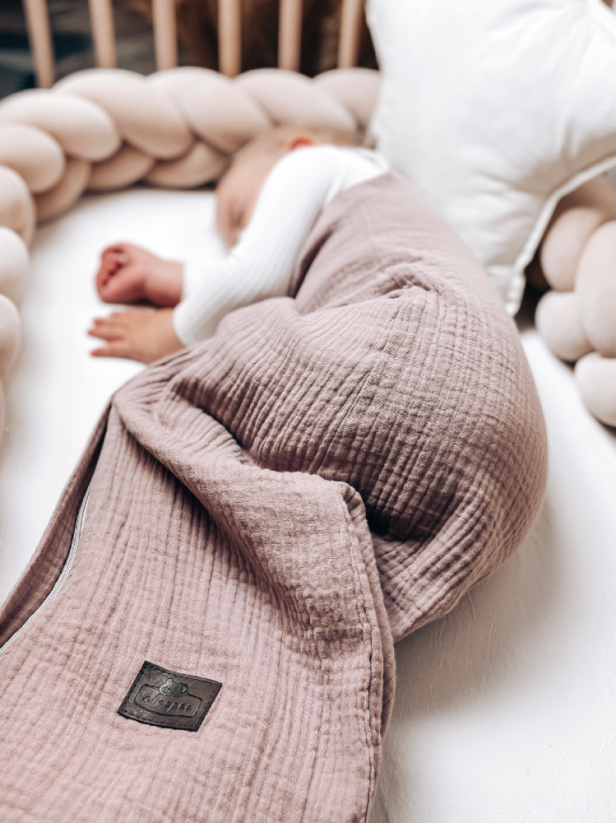 Detský eshop - Oboustranný lehký mušelínový spací pytel Rose 0-4 měsíce S