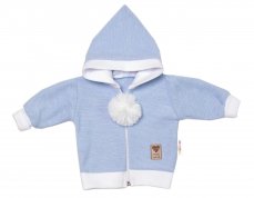 Detský eshop: 3-dielna súprava hand made, pletený kabátik, nohavice a topánočky, modrá, značka Baby Nellys