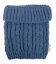 Detský eshop: Pletená zimná čiapočka s brmbolcom + nákrčník baby nellys - modrá, jeans,veľ. 48-52cm