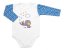 Detský eshop: Dojčenské body zapínanie u krku + polodupačky cloud, 2d sada, mrofi, modrá