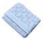 Detský eshop: Luxusná bavlnená háčkovaná deka, dečka love, 75x95cm - svetlo modrá, značka Baby Nellys