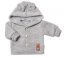 Detský eshop: Elegantný pletený svetrík s gombíkmi a kapucňou s uškami baby nellys, sivý