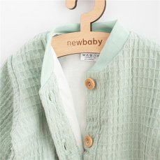 Detský eshop: Dojčenský mušelínový kabátik New Baby Comfort clothes šalviová