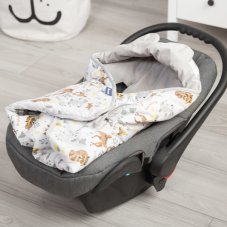 Zavinovačka do autosedačky, velvet LESNÉ DOBRODRUŽSTVO biela, od značky Sensillo