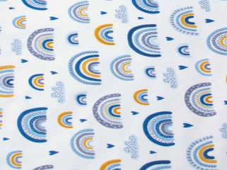 Detský eshop: 2-dielne bavlnené obliečky - dúha, modrá, 120x90 cm