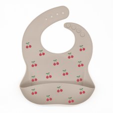 Detský silikónový podbradník (Beige Cherry) - béžový od značky Martons