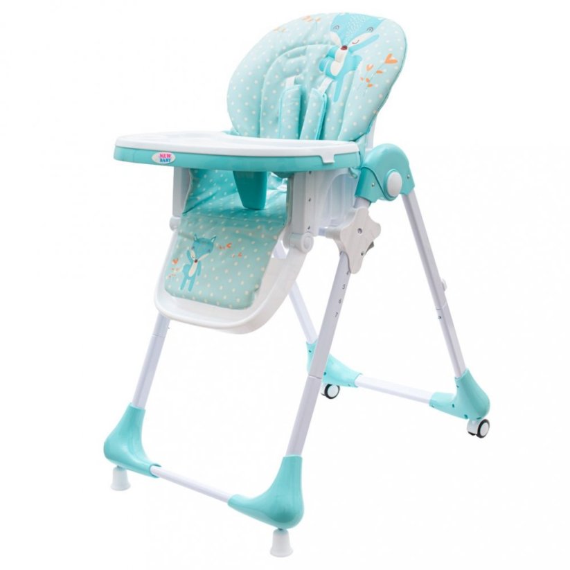 Detský eshop: Jedálenská stolička NEW BABY Minty Fox - ekokoža a vložka pre bábätká