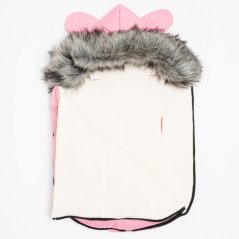 Detský eshop - Luxusný zimný fusak s kapucňou s uškami Alex Fleece pink