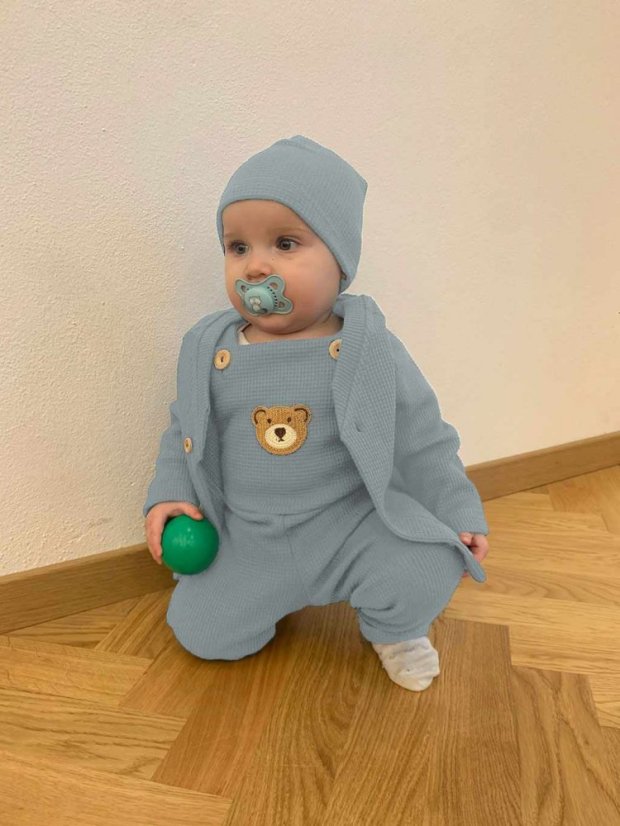 Detský eshop - Dojčenská bavlnená čiapočka Luxury clothing sivá