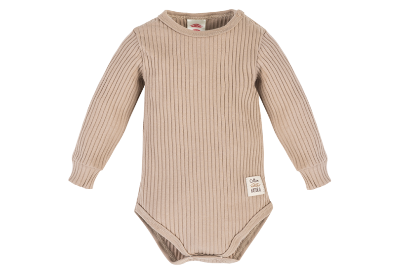 2-dielana rebrovaná súpravička - body +  nohavice NATURAL HARMONY cappuccino od značky Makoma