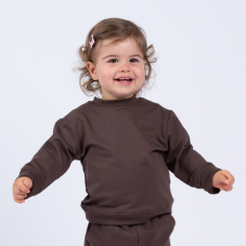 Detská rastúca mikina Moniel Basic – Chocolate (tmavo hnedá) od značky Moniel