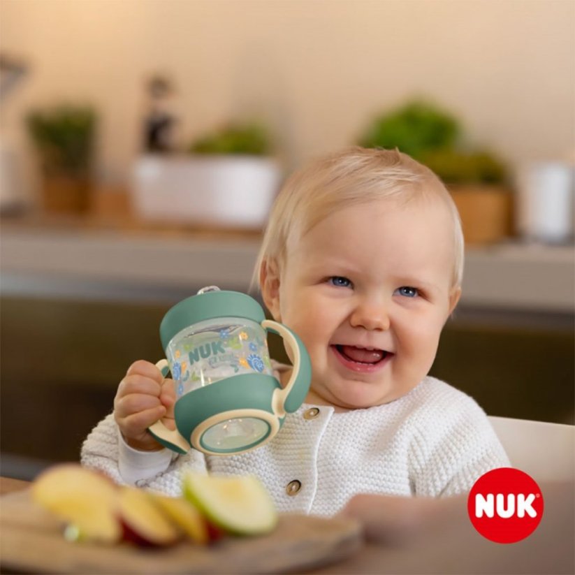 Detský eshop: Dojčenská fľaša na učenie NUK for Nature s kontrolou teploty 6-18m zelená