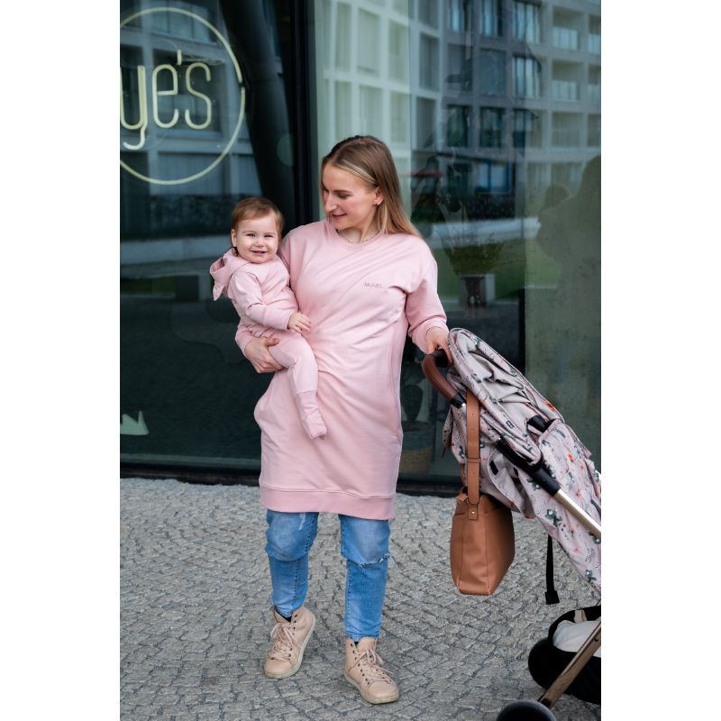 Detská rastúca tepláková súprava, Cat, BASIC Powder Pink, púdrová ružová, od značky Moniel - Veľkosť: 68 (3-6m) MON
