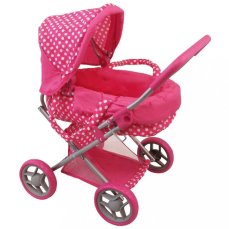 Detský eshop: Hlboký kočík pre bábiky Baby Mix bodkovaný ružový