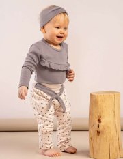 Detský eshop: Dojčenské body s dlhým rukávom Nicol Sara sivá
