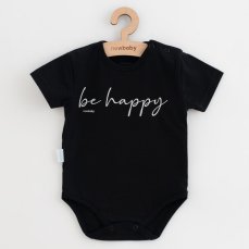Detský eshop: Dojčenské bavlnené body s krátkym rukávom New Baby Be Happy