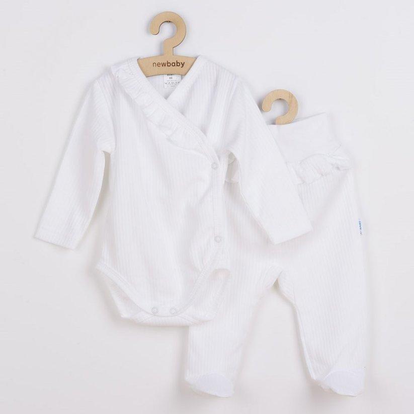 2-dielna dojčenská súprava Stripes bílá, od značky NEW BABY - Veľkosť: 86 (12-18m), Farba: Biela