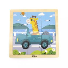 Detský eshop: Drevené puzzle pre najmenších Viga 9 ks Auto