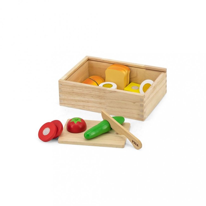 Detský eshop - Drevená zostava na krájanie Raňajky Viga