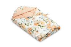 Zavinovačka do autosedačky s kapucňou a uškami, velvet, PIVONKA, broskyňová, od značky Sensillo