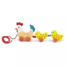 Detský eshop: Drevená ťahacia hračka na šnúrke Viga Sliepky