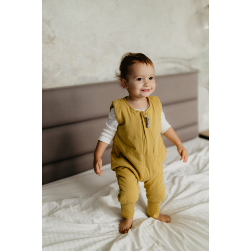 Celoročný spací vak s nohami MELANGE GREY/MINT, veľkosť XS (6-12m), sivá/mätová, od značky Sleepee