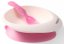 Detský eshop: Uzatvárateľný miska s prísavkou a lyžičkou - biela, ružová, značka BabyOno
