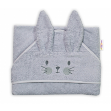 Detský eshop - Froté osuška s kapucňou 80 x 80 cm Bunny, sivá Detský eshop - Froté osuška s kapucňou 80 x 80 cm Bunny, sivá