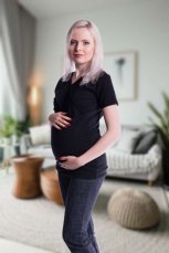 Detský eshop: Tehotenské a dojčiace tričko s kapucňou, s krátkym rukávom - čierné, značka Be MaaMaa