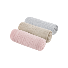 Mušelínové plienky 3 ks 30x30cm GREY/SAND/ROSE, od Sleepee