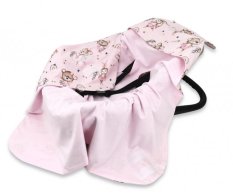 Detský eshop: Zavinovacia deka s kapucňou, bavlna + jersey, little balerina - ružová