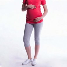 Detský eshop: Tehotenské farebné legíny 3/4 dĺžky - šedá, vel. m, značka Be MaaMaa